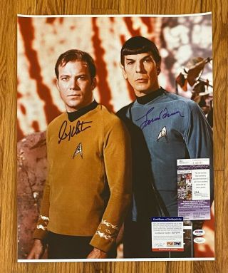 William Shatner & Leonard Nimoy Dual Signed 16x20 Star Trek Photo Jsa Auto