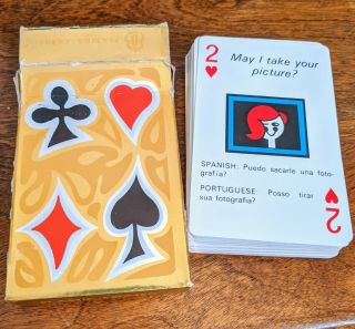 Vintage Brown & Bigelow Playing Cards Deck Spanish,  Portuguese Phrases Complete