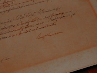 Benjamin Harrison - Document Signed As President - Appoints Consul To Ireland