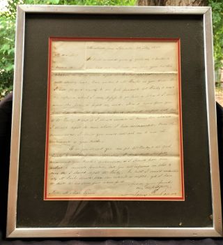 May 22,  1851 James Buchanan Autograph Letter,  Signed,  Re Pennsylvania Politics