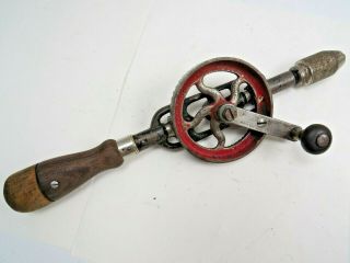 1930s - 40s Era Miller Falls No.  5 Woodworking Hand Drill Eggbeater Tool Usa