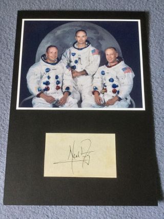 Neil Armstrong,  Apollo 11 Astronaut,  8”x12” Signature Cut Display W/loa