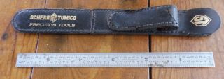 Vintage Usa Craftsman 1/4 " X 6 " Stainless Ruler W/ Pocket Pouch - Sae & Metric
