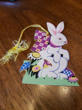 1920s Art Deco Easter Bunny Rabbit Vintage Tally Card