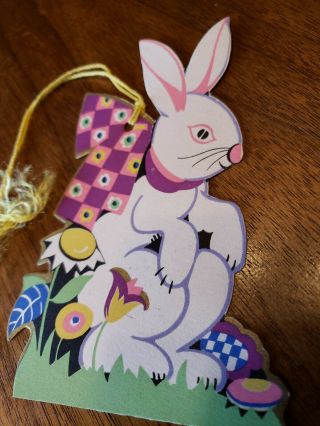 1920s Art Deco Easter Bunny Rabbit Vintage Tally Card 2