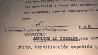 1963 Document Signed By Ernesto Che Guevara Interrogation Expropriation