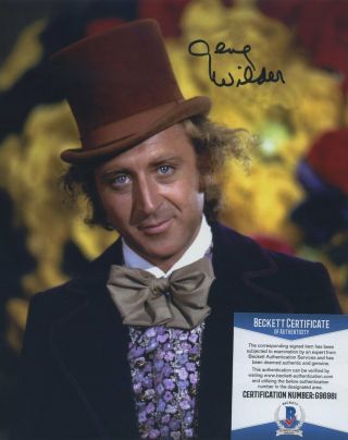 Gene Wilder Signed Autographed Willy Wonka Color 8x10 Photo Beckett Bas