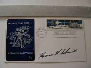Apollo 17 Moonwalker Harrison Schmitt Hand - Signed/autographed Fdc Cover Nasa `