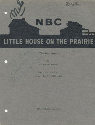 Michael Landon - 1977 Little House On The Prairie Signed Script Cover