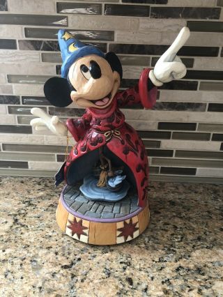 Disney Traditions Jim Shore Mickey Mouse Music Box Figure “sorcerer Apprentice "