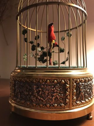 Karl Griesbaum Antique Singing Bird Cage German Automaton Reuge 1950s Music Box