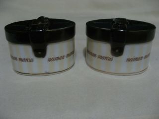 Rare Vintage Advertising Neiman Marcus Hat Box Salt And Pepper Shakers