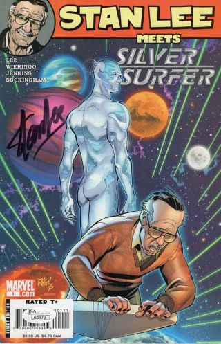 Stan Lee Hand Signed Stan Lee Meets Silver Surfer Comic Book Rare Jsa