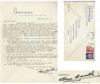 Stan Laurel Letter Signed Re Jfk,  Clara Bow,  Fay Wray