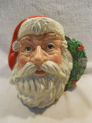 Vintage 1987 Royal Doulton Santa Claus Wreath Handle Large Character Jug D6794