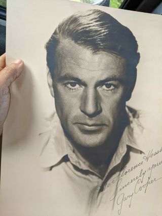 Gary Cooper - Autograph Hand Signed Photo 1940s