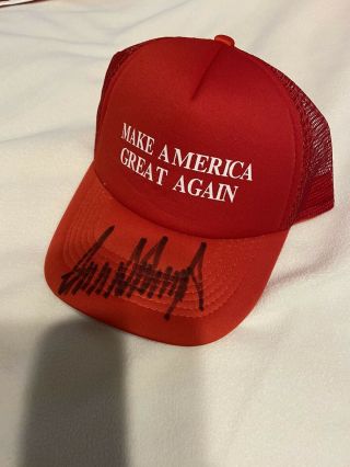 Donald Trump Hand Signed Full Signature Maga Hat