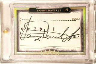 Sammy Davis Jr.  2020 Topps Five Star Cut Autograph Signature " Rat Pack " 1/1