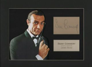 Sean Connery Autograph.  Signature.  Custom Matted.  James Bond.