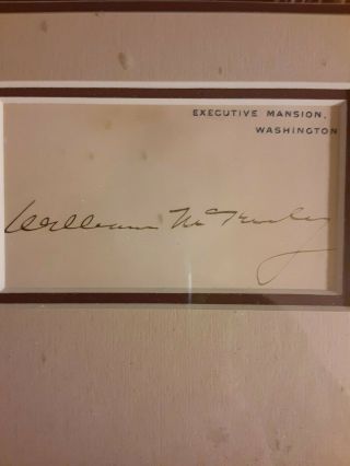 President William McKinley Signed Executive Mansion Card White House Autograph 2