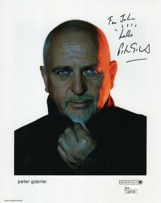 Peter Gabriel Authentic Signed 8x10 Photo Awesome,  Rare Jsa To John