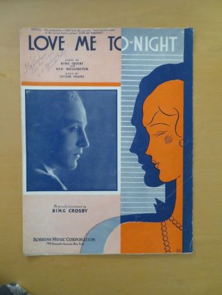 Vintage Sheet Music Love Me Tonight Bing Crosby