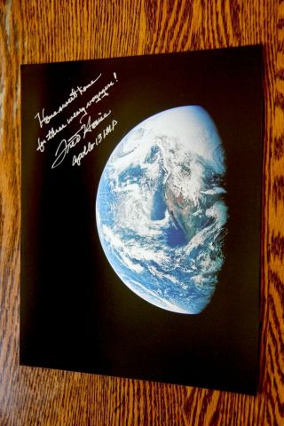 Fred Haise Apollo 13 Lmp Astronaut Autograph Signed 8 " X 10 " Color Photograph
