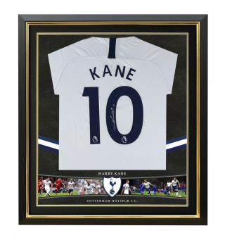 Harry Kane Signed & Framed Spurs Shirt Tottenham Hotspur F.  C.  Aftal (fto)