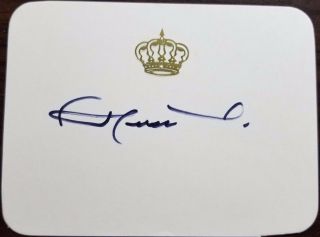 “king Hussein Bin Talal Of Jordan” Hand Signed Royal Card Todd Mueller