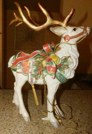 Vintage Fitz & Floyd Enchanted Holiday Reindeer Figurine 19/1462 W/box