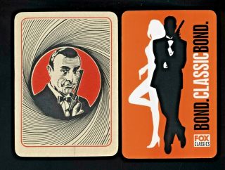 2 Vintage Swap Playing Card Fox Classic 007 James Bond Sean Connery Silhouette