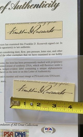 President Franklin D.  Roosevelt Signed Cut Autograph PSA/DNA Authentic AUTO - FD 2