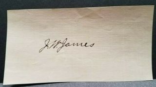 Jesse James (american Outlaw,  Bank & Train Robber) Signed Cut Signature