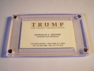 President Donald Trump Business Card The Trump Organization Near