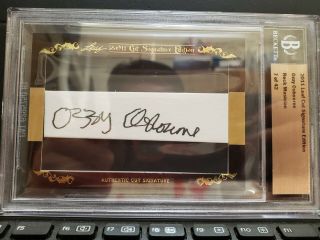 2011 Leaf Ozzy Osbourne Authentic Cut Signature Edition 7/42 Signed Auto Card