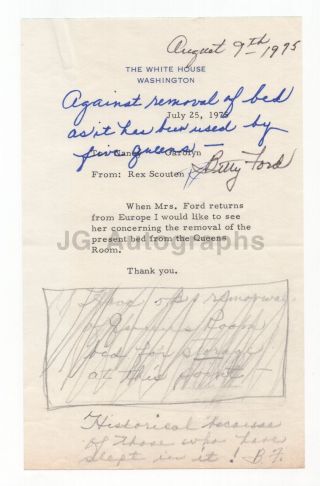 Betty Ford - U.  S.  First Lady,  Gerald Ford - Ans On White House Card