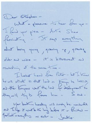 Jacqueline B.  Kennedy - Autograph Letter Signed Circa 1986