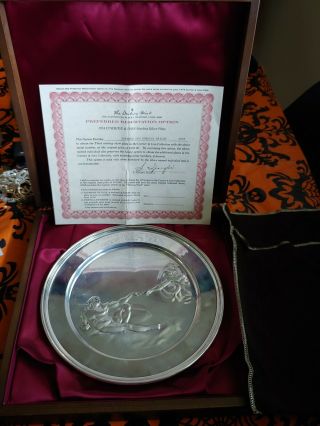 The Danbury 1974 Currier & Ives Sterling Silver Plate Creation Of Adam