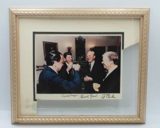 Signed Print W/ Ronald Reagan,  Gerald Ford,  Jimmy Carter Richard Nixon 8326