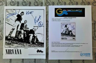 Autograph Nirvana Kurt Cobain Signed Promotional Photo Authenticity