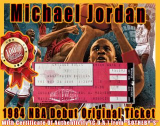 100 1984 Michael Jordan Nba Debut Chicago Bulls Ticket Sotheby 