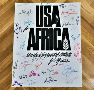 We are the world SIGNED POSTER Bob Dylan Springsteen Michael Jackson AUTOGRAPH 3