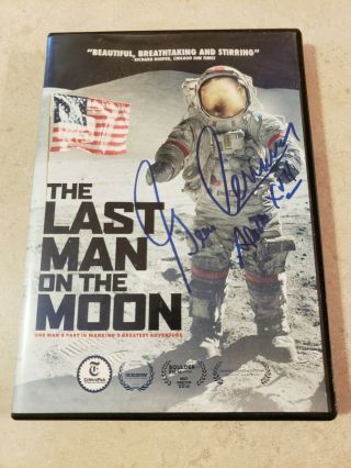 Gene Cernan Signed Last Man On The Moon Dvd Apollo 17
