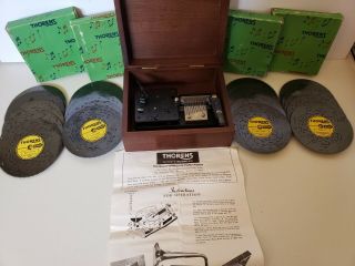 Vintage Thorens Ad30 Automatic Music Box With 20 Disc Set Made In Switzerland