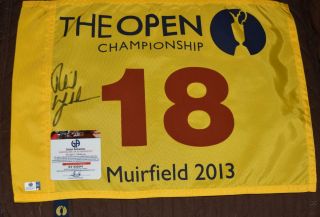 Phil Mickelson Signed British Open Flag - Global - Masters British Open