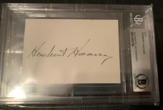 Us President Signed Autograph Presidential Signature Of Herbert Hoover Bas
