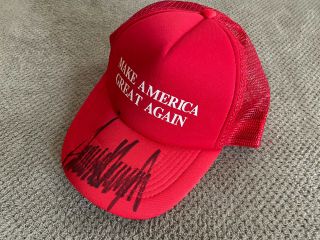 Donald Trump Hand Signed Full Name “ Maga” Hat Rare