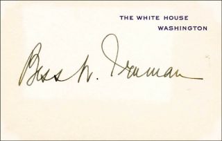 Bess W.  Truman - White House Card Signed