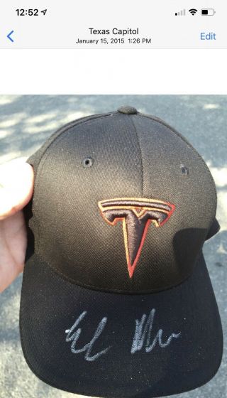 Elon Musk Autographed Tesla Cap