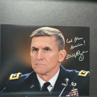Michael Flynn Signed 8x10 Photo Army General President Trump Security Advisor